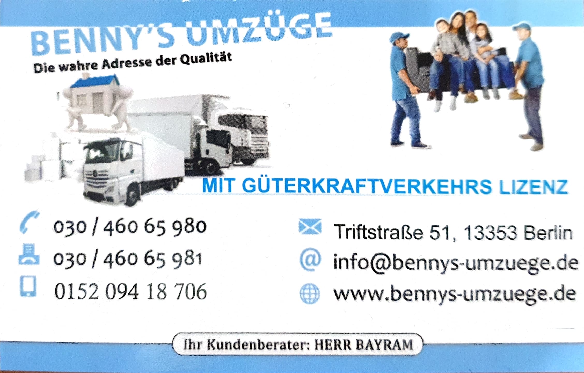 Bennys Umzüge Logo des Umzugsunternehmens